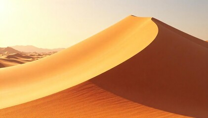 Majestic Sand Dune Trophy Golden Desert Landscape Under the Suns Gleam