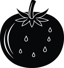 Fresh tomato with realistic water droplets