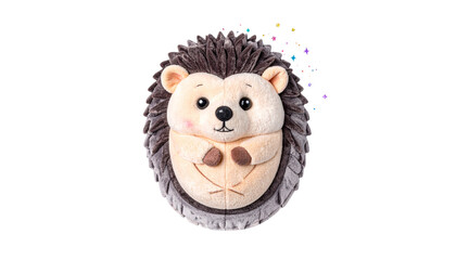 Cute Hedgehog Rolled into Ball Isolated