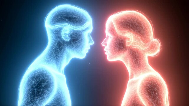 性別による思考・感情の違い　抽象的なイメージ動画