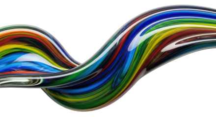 Abstract Swirl of Colorful Glass Strands.