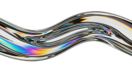 Abstract iridescent flowing liquid wave.
