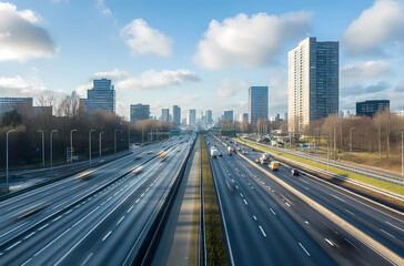 Modern City Expressway under a Clear Sky
