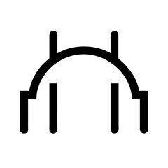 Illustration of a bridge symbol, representing connection, architecture, and infrastructure in a minimalist and modern design