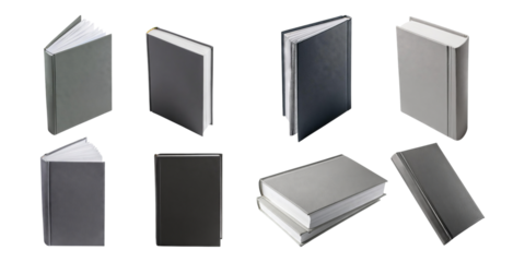 Collection of Blank Notebooks in Various Sizes and Colors, isolated on transparent background