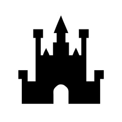 Dark castle silhouette with turrets and battlements © Lana