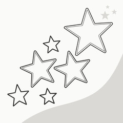 Obraz premium Illustration of a group of stars of varying sizes