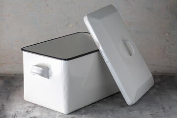 Horo Rectangular Enamel Canister with Lid Isetan Limited Edition Japan 2015 Vintage