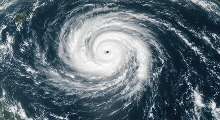 Eye of the storm a powerful hurricane swirling over the deep blue ocean