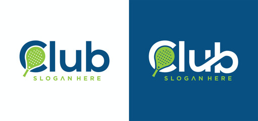 Padel vector logo with racket combination, a collection of padel sports logos with beautiful colors.
