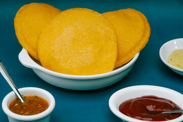 Tasty Colombian Fried Pastries Stuffed with Chicken
