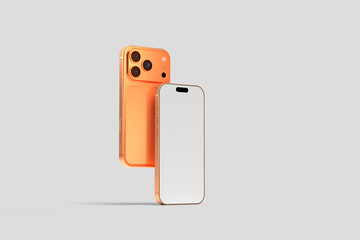 Orange smartphone 17 Pro max blank mockup