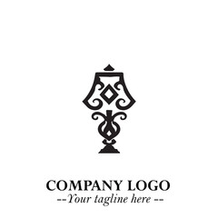 Classic Lamp Logo Symbol in Elegant Vintage Vector Design for Lighting, Interior, and Retro Branding
