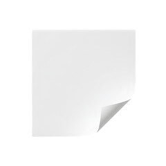 Blank white sticky note with a curled corner. Perfect for reminders, to-do lists, messages, or design mockups. High-quality PNG. Isolated on white or transparent background. PNG format.