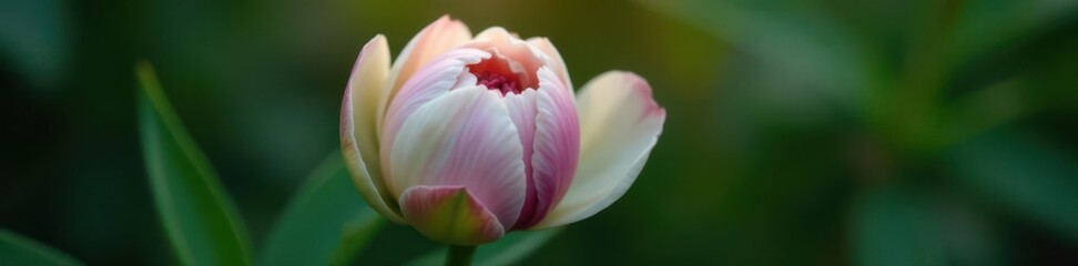Fototapeta premium Immature peony bud, velvety texture, light green sepals, bud, photography, still life