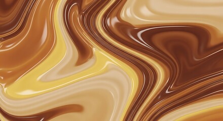 Abstract caramel swirl background with flowing chocolate and vanilla colors creating a smooth texture