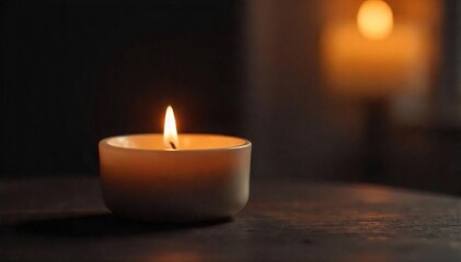 Flickering Candlelight Peaceful and Serene Ambiance in a Darkened Room - Perfect for Relaxation, Meditation, or Romance