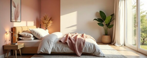 Calming Bedroom Design Soft Textures, Natural Light, and Serene Atmosphere for Ultimate Relaxation and Healthy Sleep