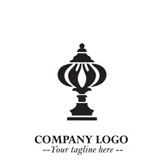 Classic Lamp Logo Symbol in Elegant Vintage Vector Design for Lighting, Interior, and Retro Branding