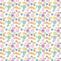 Pastel flowers  seamless background 