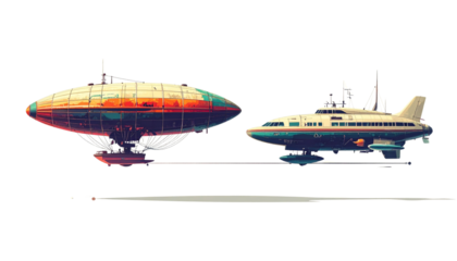 Fantasy Airships in the Sky
