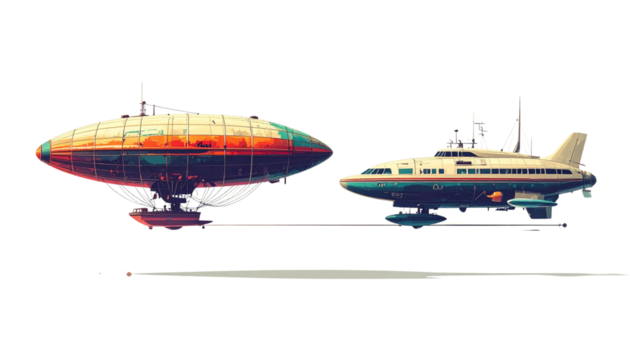 Fantasy Airships in the Sky
