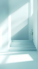 Fototapeta premium Minimalist Light-Filled Staircase Interior