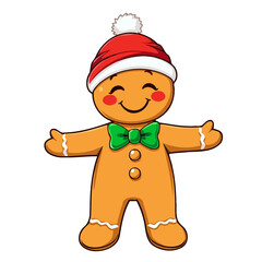 christmas gingerbread man isolated