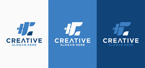 fitness logo collection with barbell combination, Barbell Fitness Gym Logo vector.