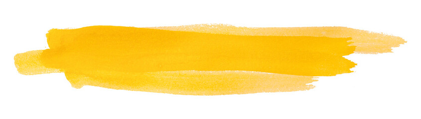 yellow watercolor background. Artistic hand paint. Isolated on transparent background.