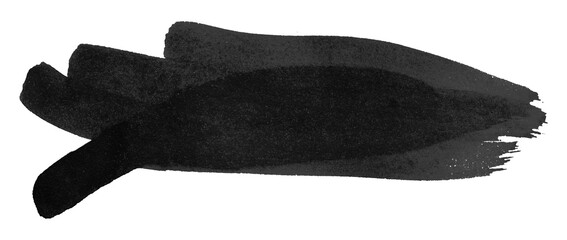 black watercolor background. Artistic hand paint. Isolated on transparent background.