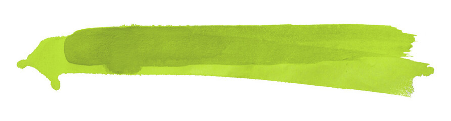 green watercolor background. Artistic hand paint. Isolated on transparent background.