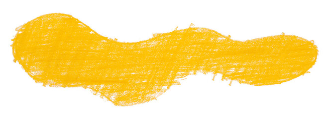 Abstract organic colored pencils abstract yellow chalk drop shape isolated on transparent background