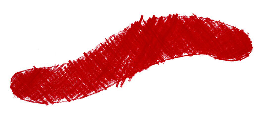 Abstract organic colored pencils abstract red chalk drop shape isolated on transparent background