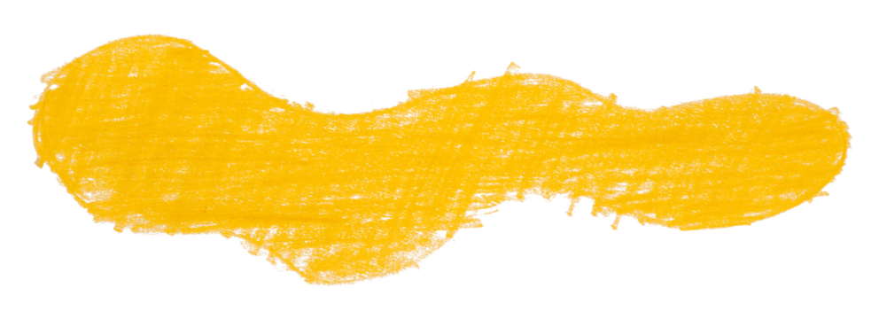 Abstract organic colored pencils abstract yellow chalk drop shape isolated on transparent background