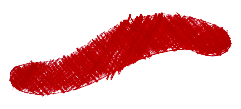 Abstract organic colored pencils abstract red chalk drop shape isolated on transparent background