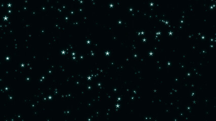Small blue stars scattered across dark sky, glowing festive night background.