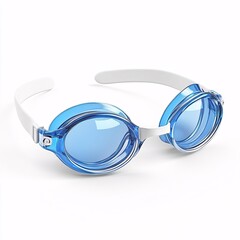 Capture the essence of aquatics with these stylish blue swimming goggles, ideal for competitive swimming and recreational use. Presented isolated in white background, perfect for sport themes.