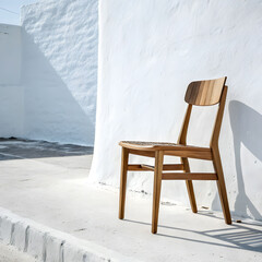 white chair on the wall