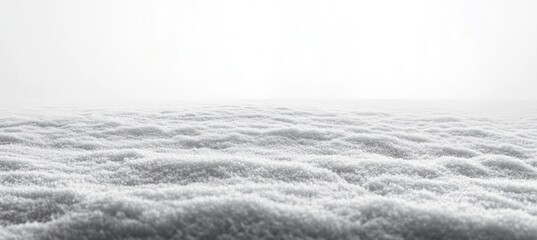 Close-up view of a textured, snow-covered surface under soft diffused light creating a calm and cold atmosphere