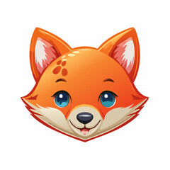 Fototapeta premium Charming cartoon fox portrait illustration with adorable and expressive facial features