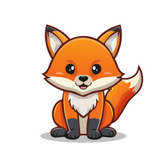 Obraz premium Cute Cartoon Fox Character Illustration Perfect for Children's Animation and Design