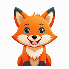 Fototapeta premium Delightful Cartoon Fox Character Smiling Brightly with Charming Design Elements
