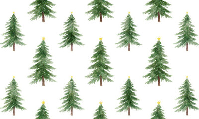 Watercolor Christmas Tree Pattern