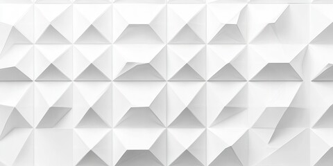 Obraz premium Pattern of geometric three-dimensional white shapes creating a textured abstract wall with pyramid and square elements