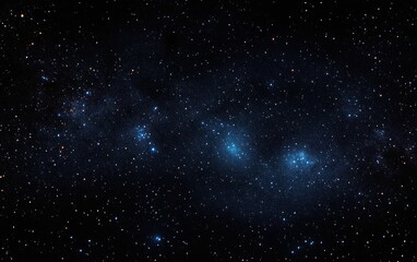 Obraz premium Vast dark night sky filled with countless bright stars and distant glowing nebulae creating a serene and awe-inspiring cosmic view