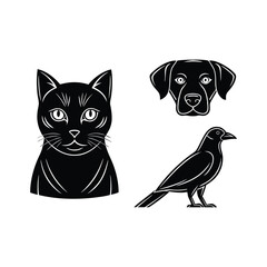 Animals Vector, Animal Clipart, Animals Illustration, Forest Animals, Group Of Animals, Personalized Memorial Line Art Dog Portrait, Custom Painting Commission For Grieving Pet Owner, Unique, Cute For