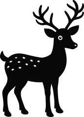 Obraz premium a cute reindeer silhouette vector illustration