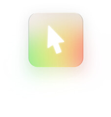 Neumorphic Cursor Icon 3D Arrow Pointer and Selection Symbol for UI Design