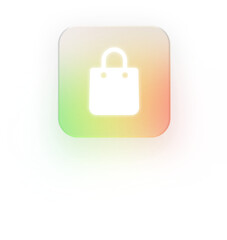 Neumorphic Shopping Bag Icon 3D Retail and Purchase Symbol for UI Design